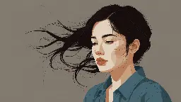 Femme au visage fatigu&eacute;e et avec mauvaise mince suite a sa carence en fer