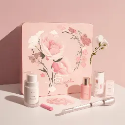 Cosm&eacute;tiques sur une table